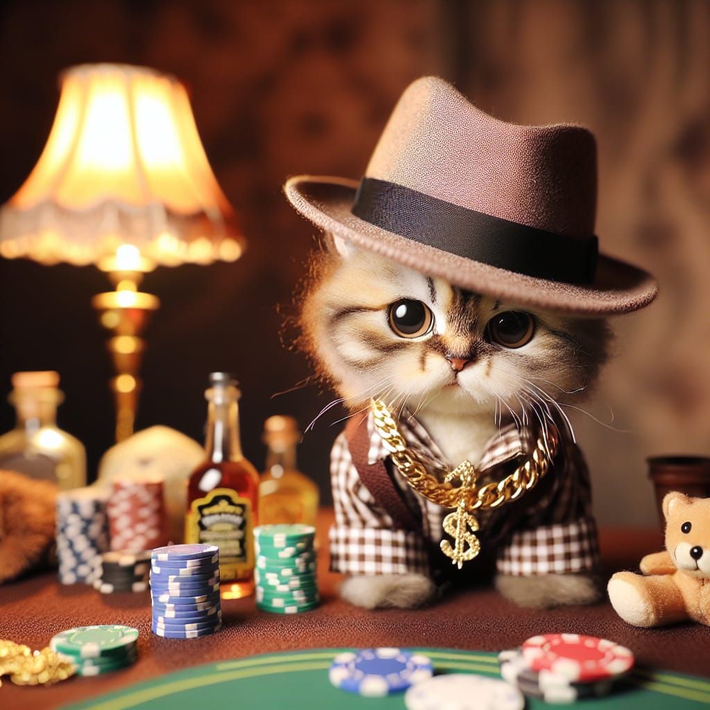 Cute cat but he's gangster