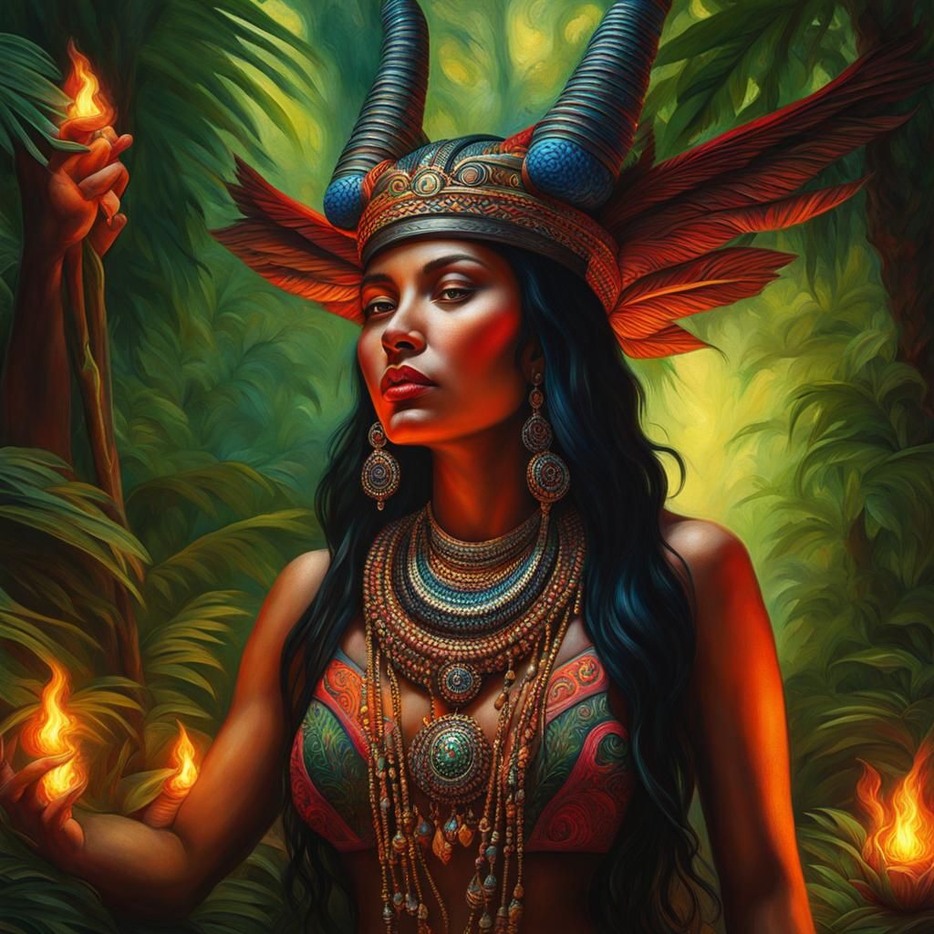 Bruja and Demon Embrace in Jungle