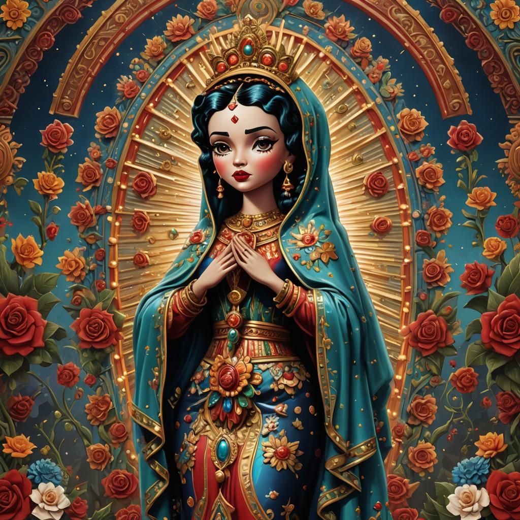Betty Boop as Virgin of Guadalupe Painting