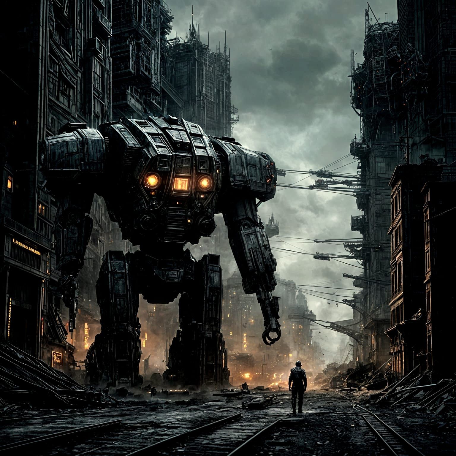 Mechanical Giants Dominate Post-Apocalyptic Metropolis