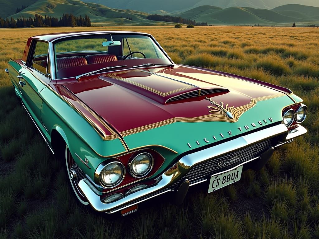 Custom 1965 Thunderbird in Fluorescent Maroon and Mint