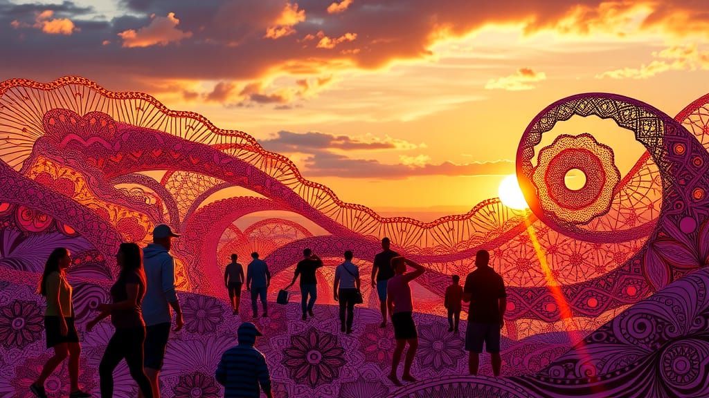 Abstract Vector Fractal with 3D Shading