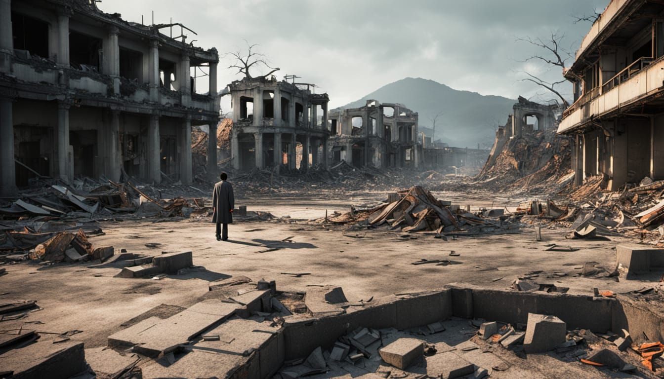 Hiroshima Atomic Bombing: Surreal Photorealistic Aftermath