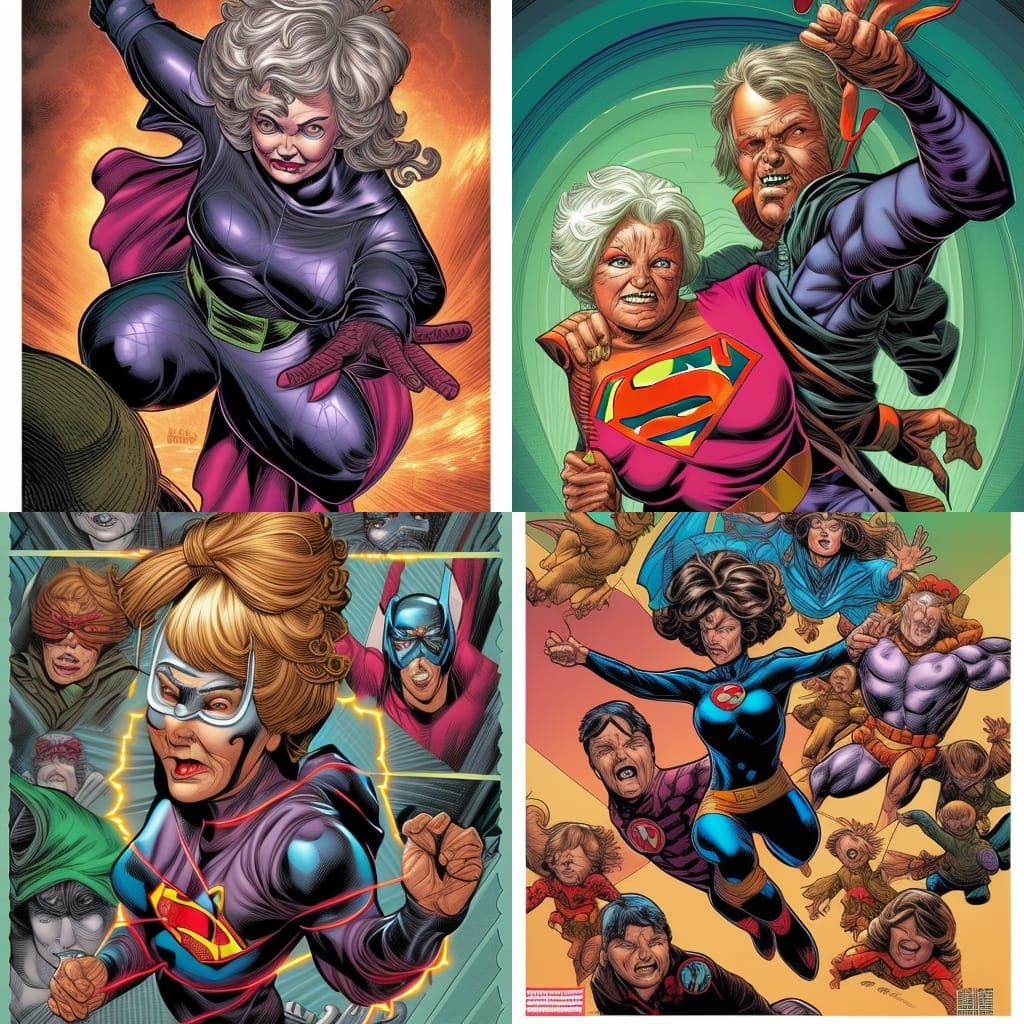 Super Grandma Comic Book Art