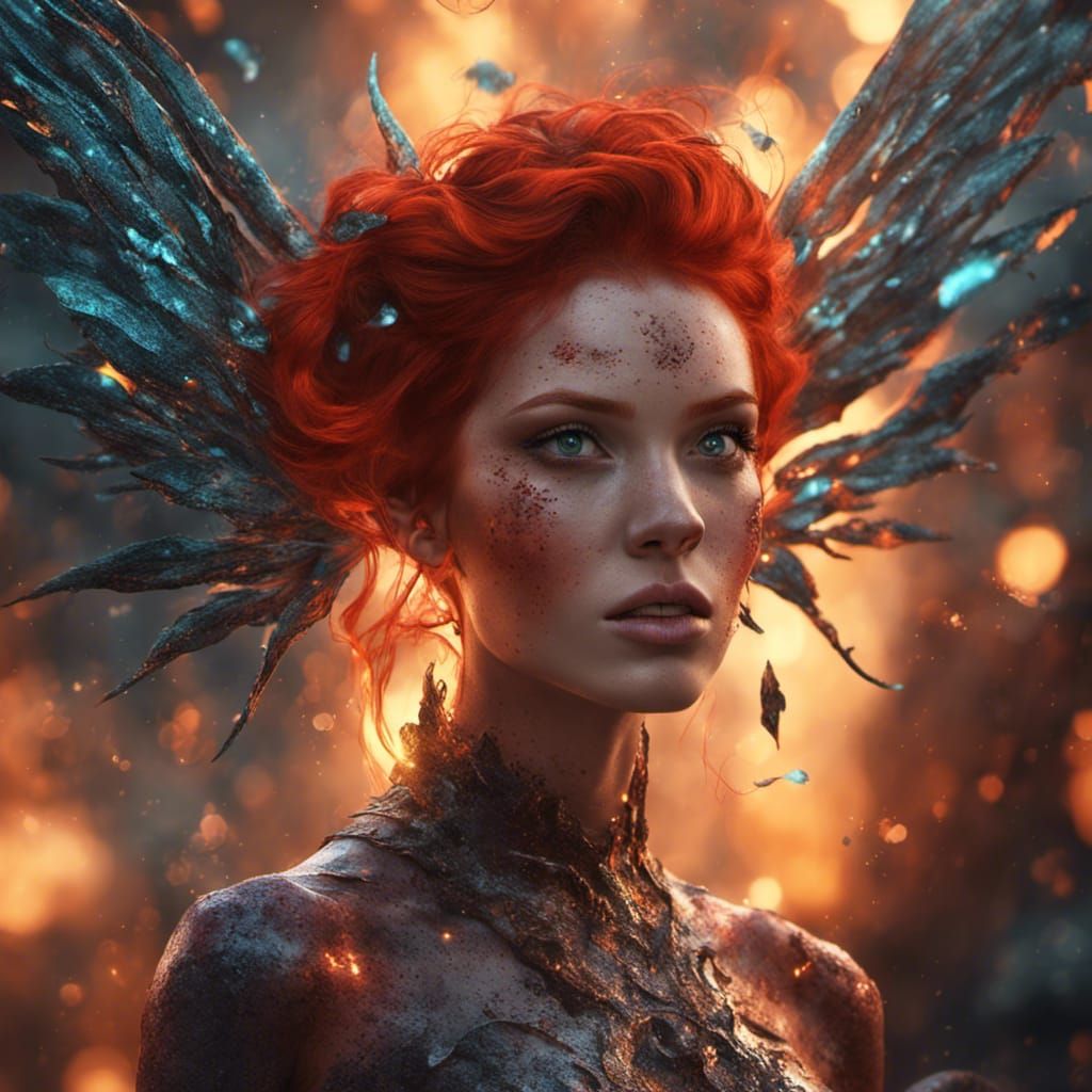 Fantasy Fairy with Siren Eyes in Detailed Digital Art