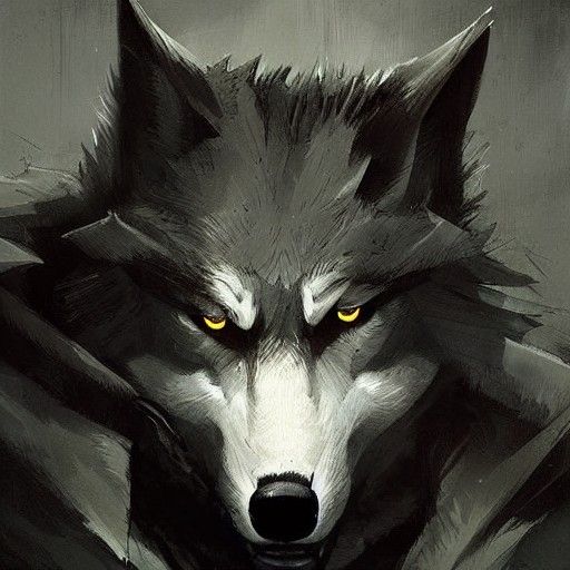 Sinister Wolf Illustration in Fantasy Art Style