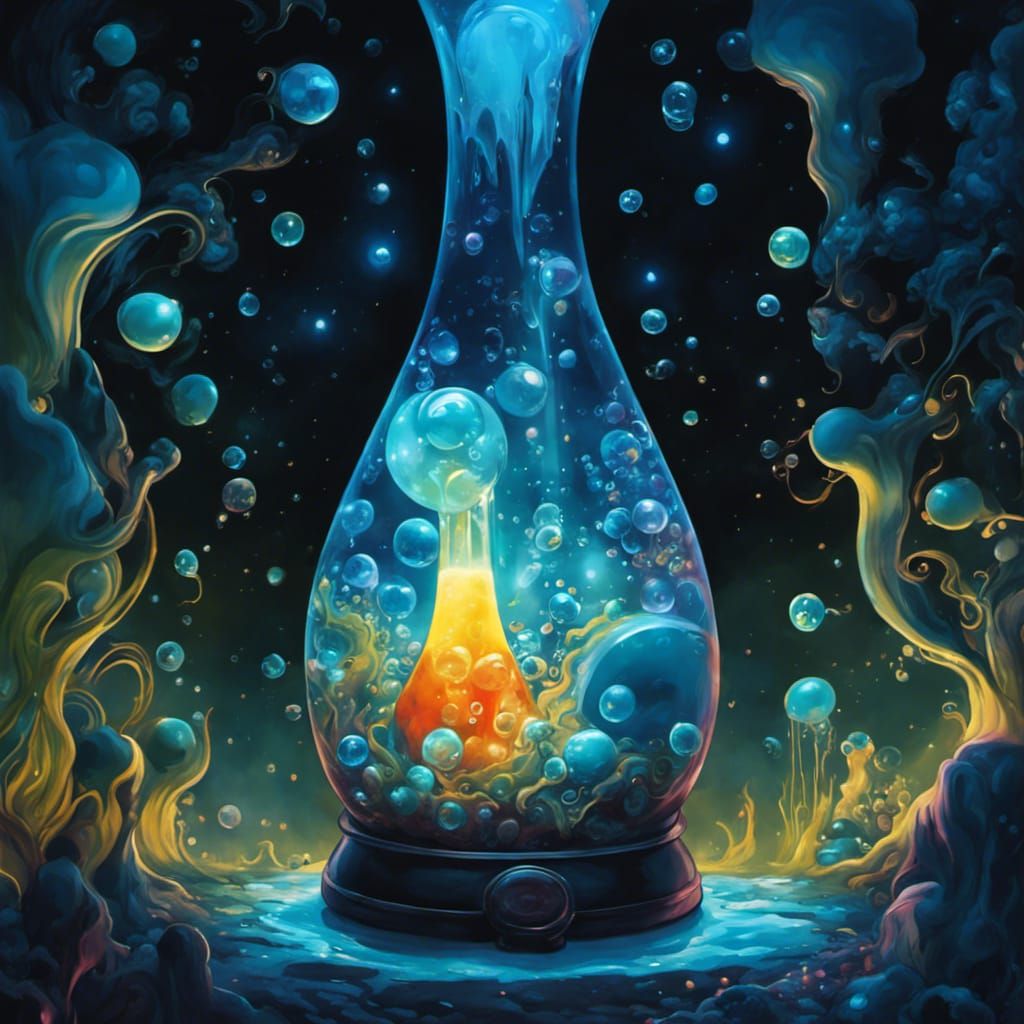 Psychedelic Lava Lamp with Bubbly Slime