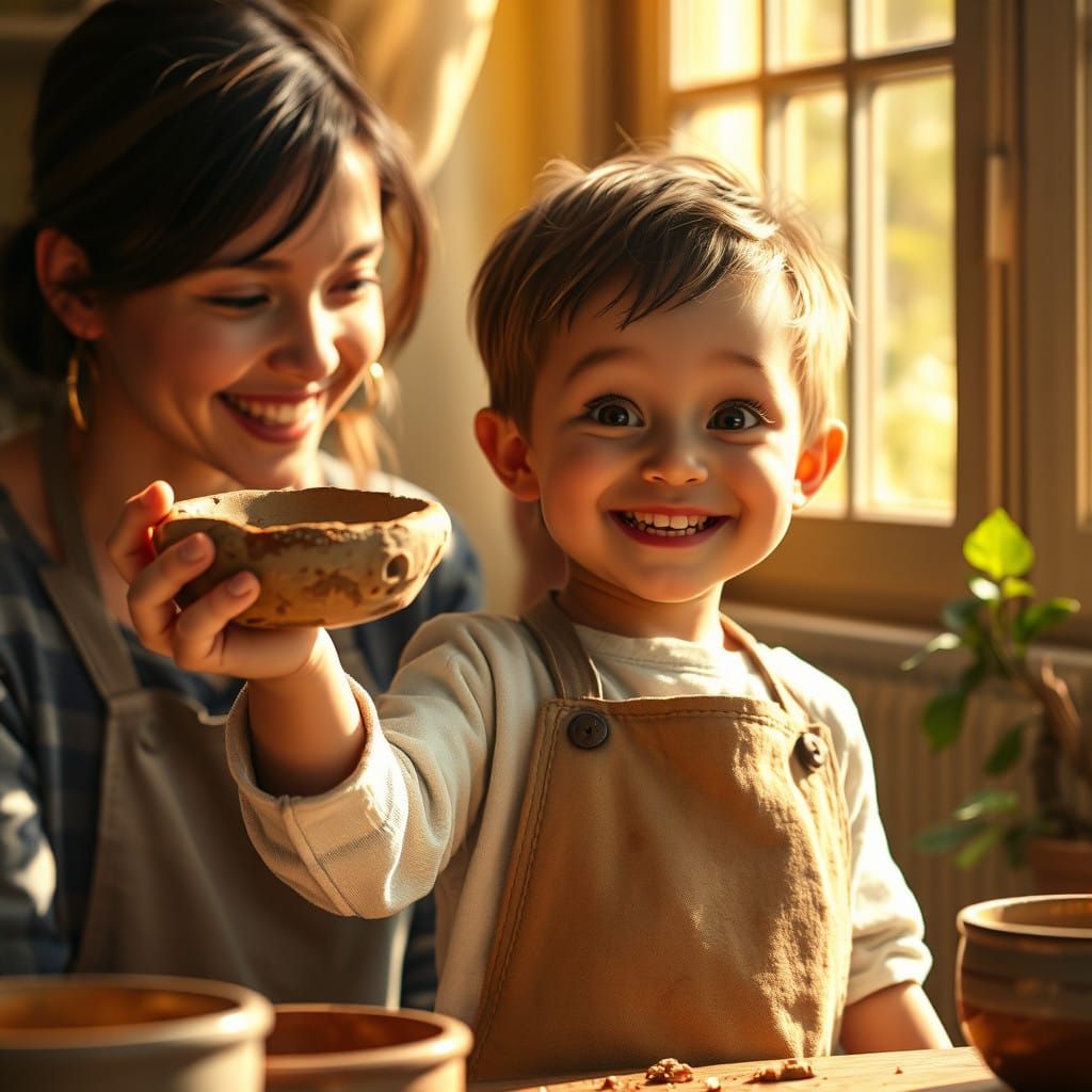 Adorable Child Presents Handmade Clay Ashtray