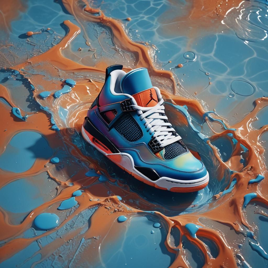 Air Jordan 4 Melting into Abstract Colors