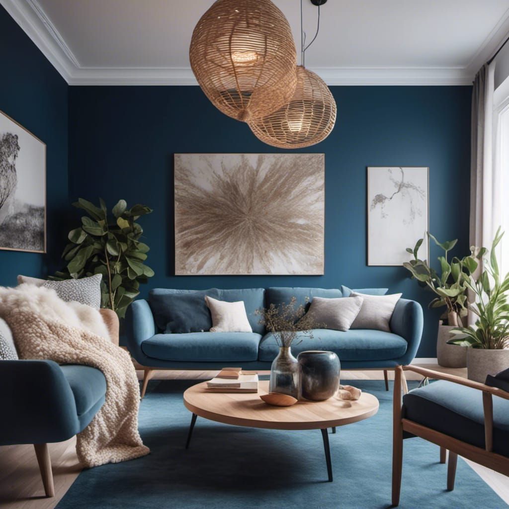 Eclectic Scandinavian Living Room with Natural Light