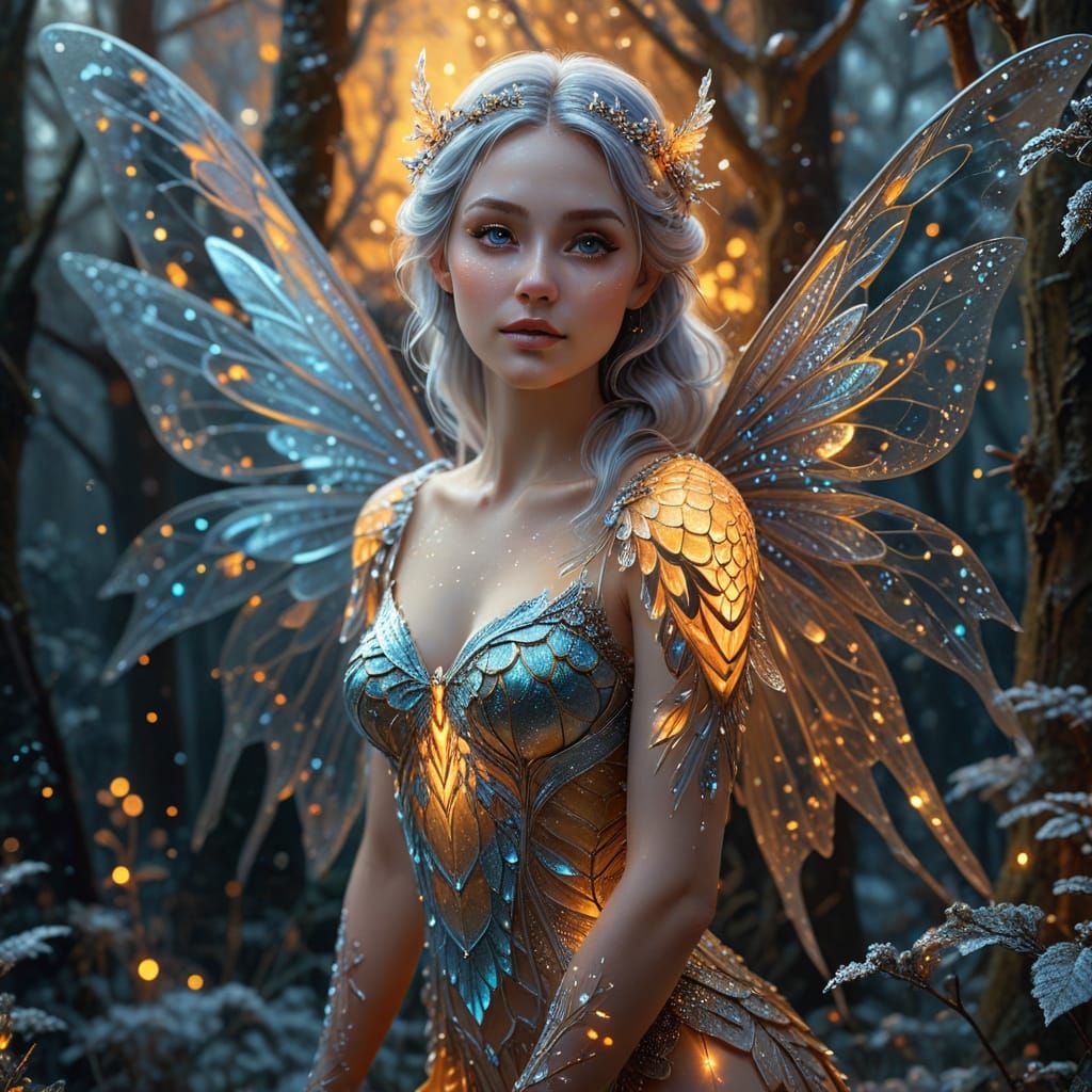 Ethereal Fairy in Magical Winter Glade