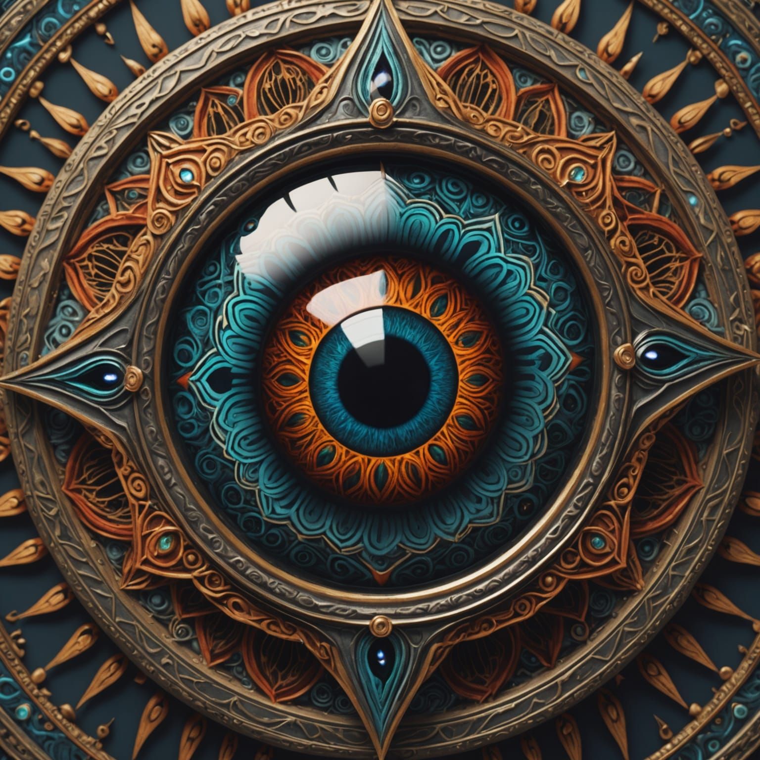 Microscopic Mandala Eyeball: Detailed Fantasy Concept Art