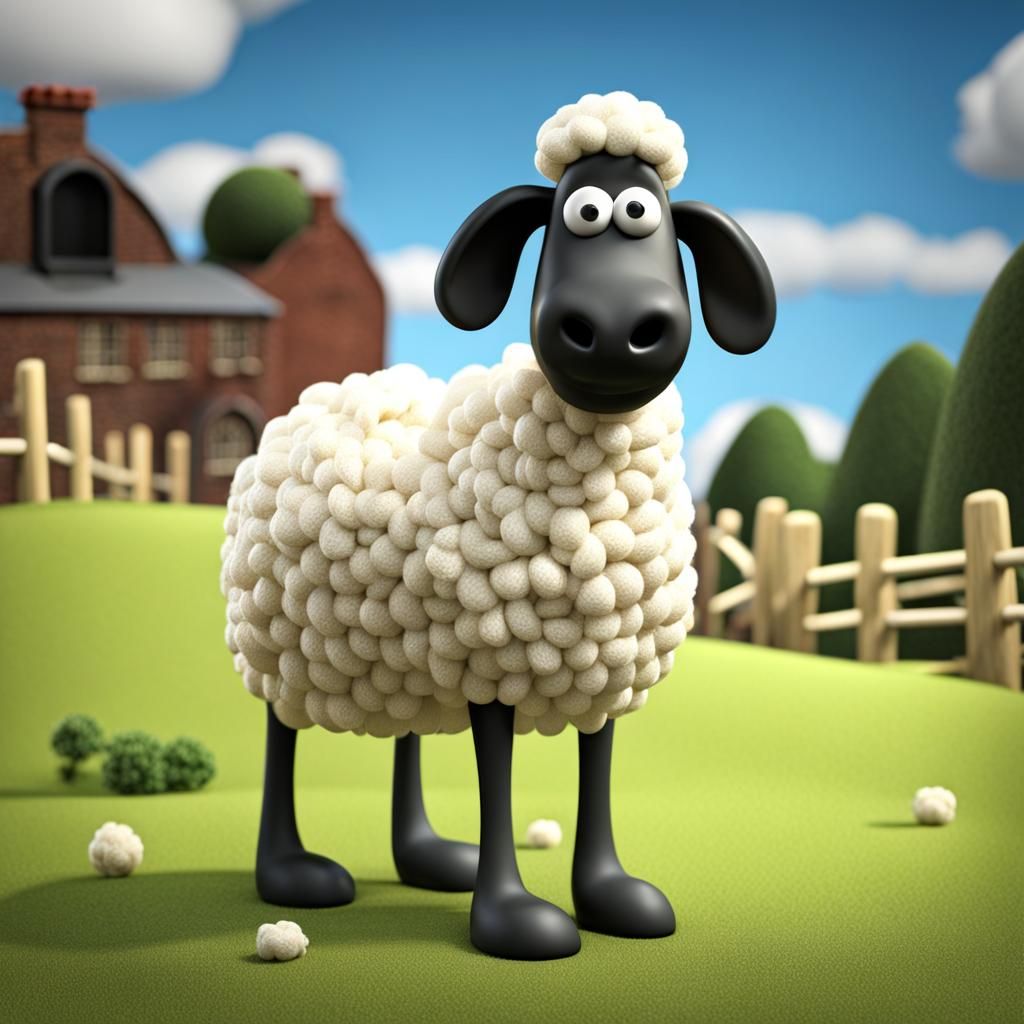Shaun the Sheep in 3D Render