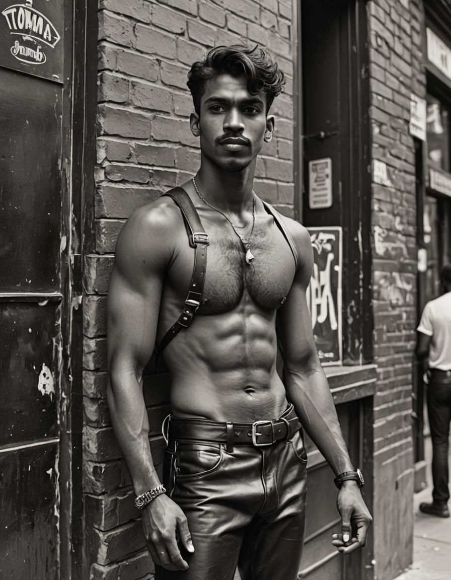 Shirtless Man in Leather Pants, Tom of Finland Style