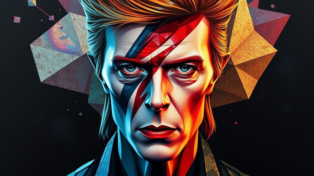 Enigmatic Portrait in Mosaic Cutout Style, Inspired by Scien...