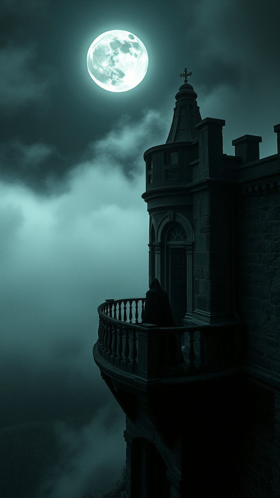 Dracula's Gothic Castle: A Cinematic Silhouette