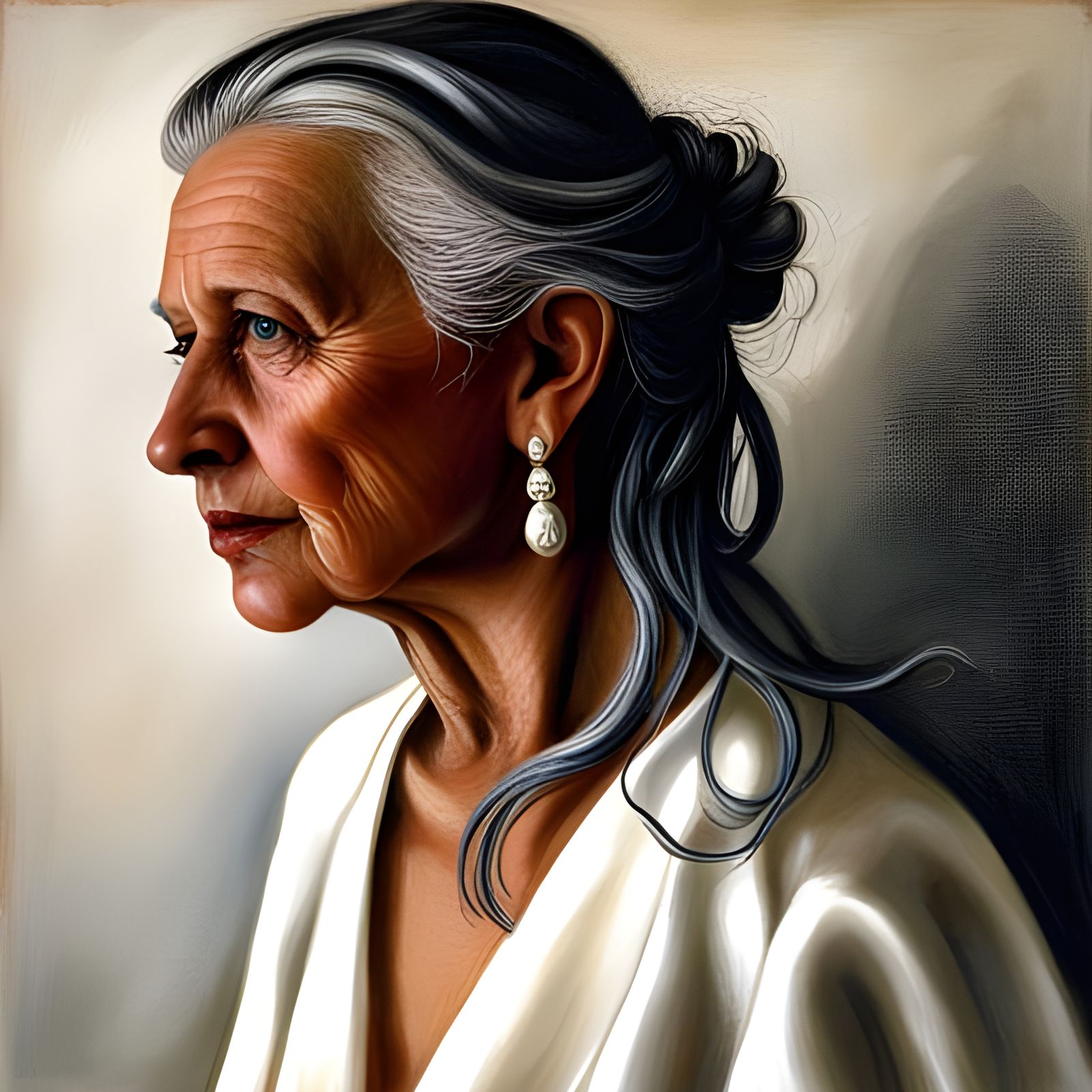 Hyperrealistic Portrait of Woman with Braided Hair