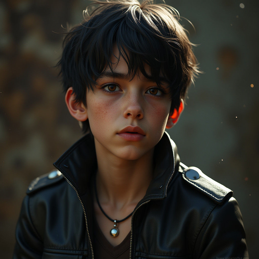 Dramatic Portrait of Gaunt Teen in Digital Art Style