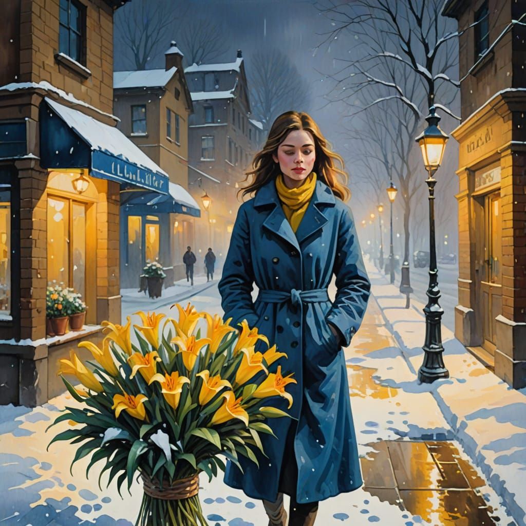 Foggy Evening Muse in Golden Light