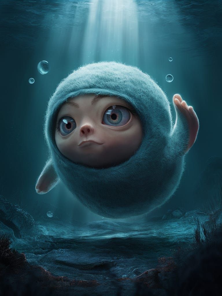 Plush Protozoa Swimming in Magmatic Ocean Dewdrop