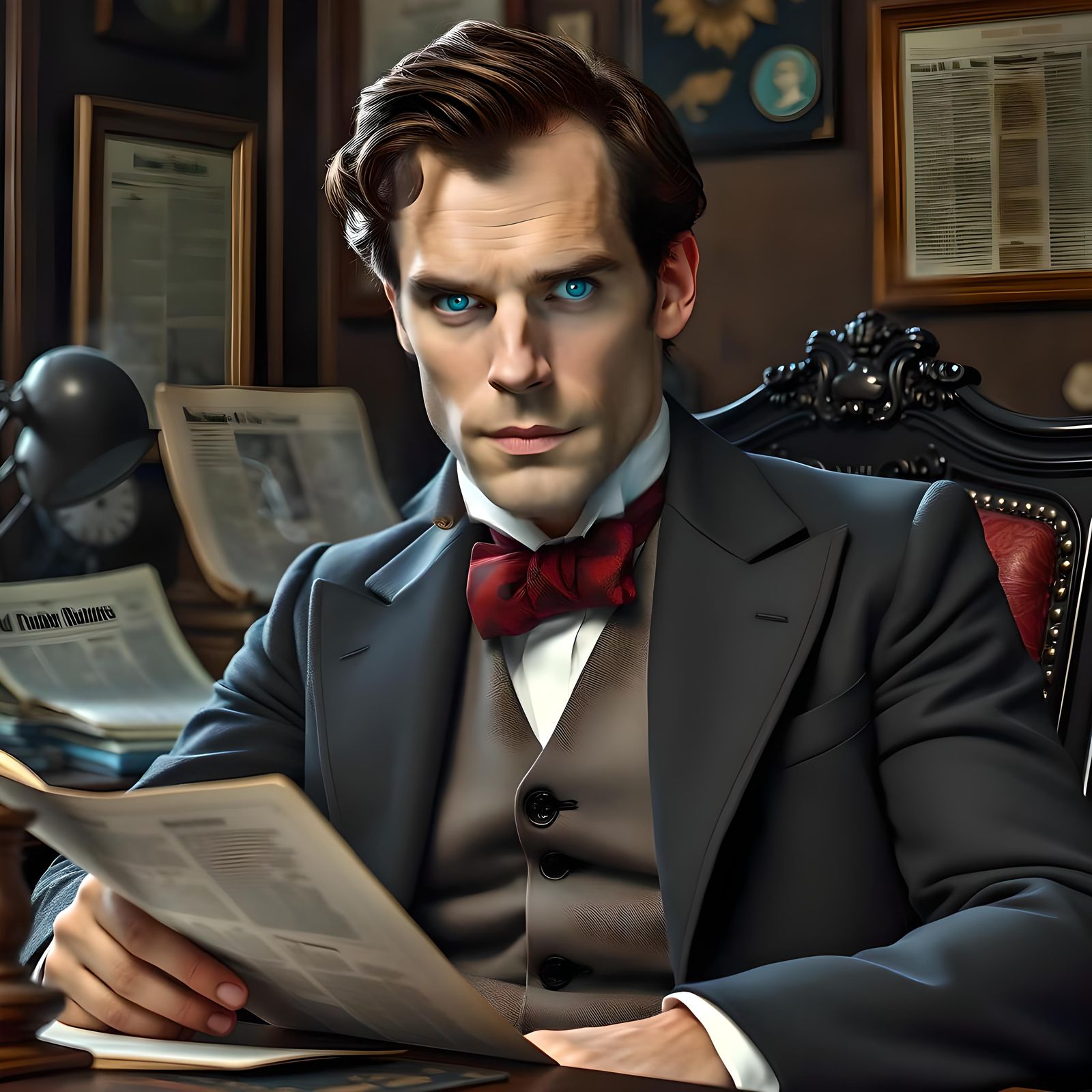 A highly visible masterpiece of  Sherlock Holmes from the 1897s British Victorian era, who looks 100 per cent identical ...