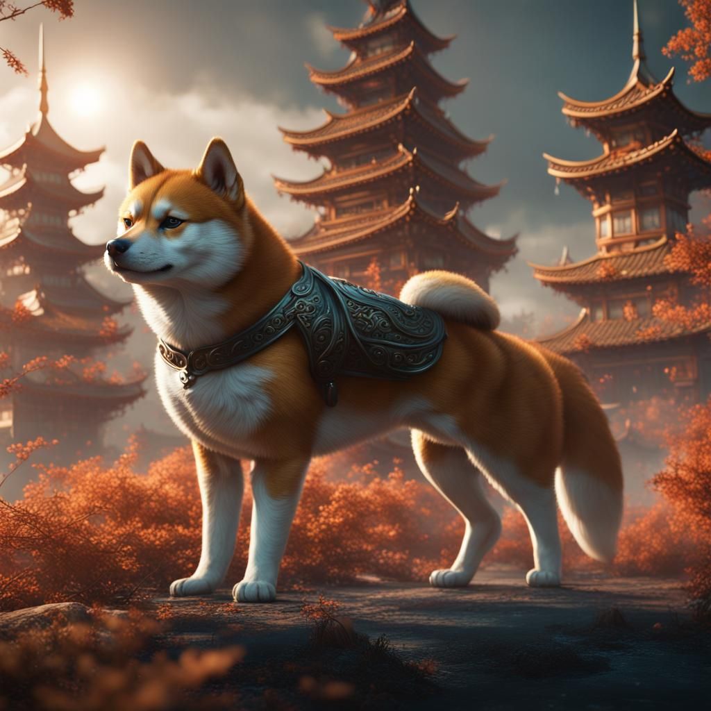 Detailed Shiba Fantasy Concept Art in 8k