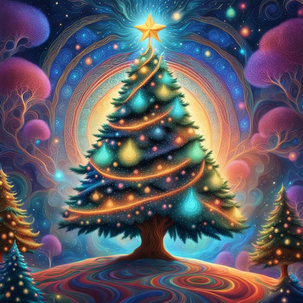 Cosmic Christmas Tree in Astral Visionary Art