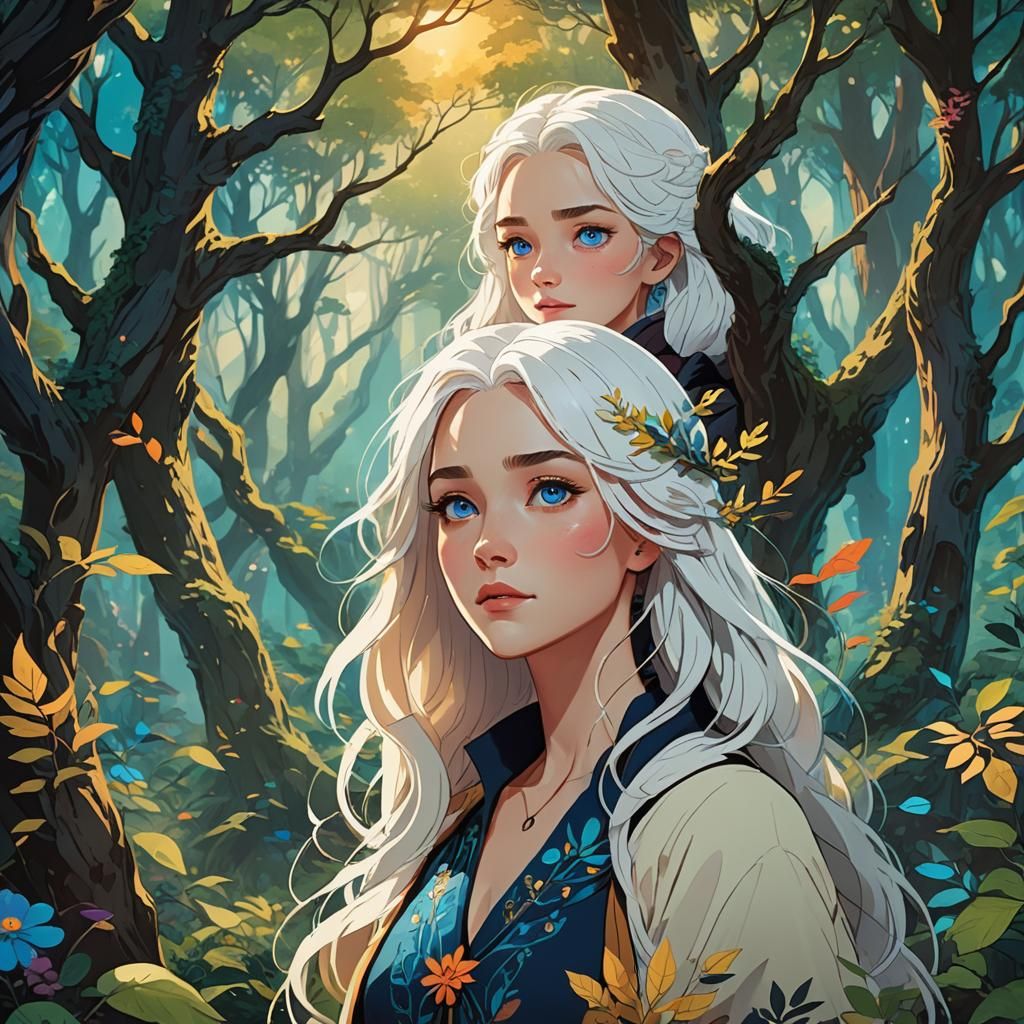 Enchanting Forest Portrait in Animated Disney Style
