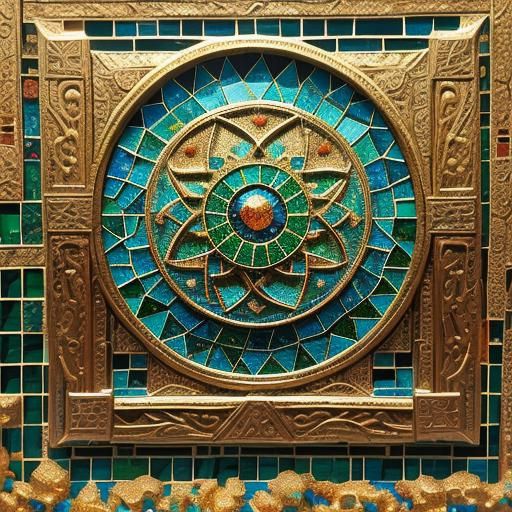 Byzantine Mosaic Art Depicting Ancient Epics