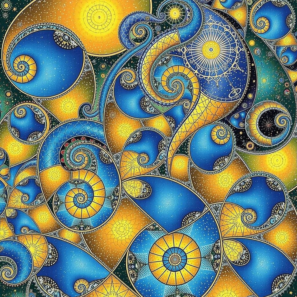 Cosmic Tapestry of Mathematical Curves in Nebula