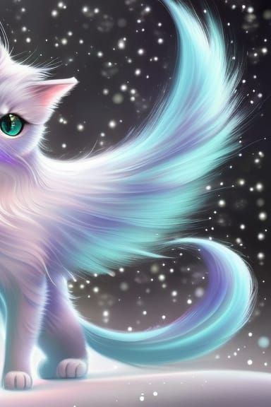 Crystalline Cat with Glowing Core in Fantasy Art