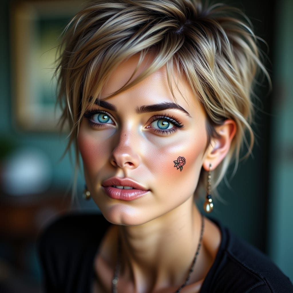 Portrait of a Strong, Rebellious 50 Year Old Woman