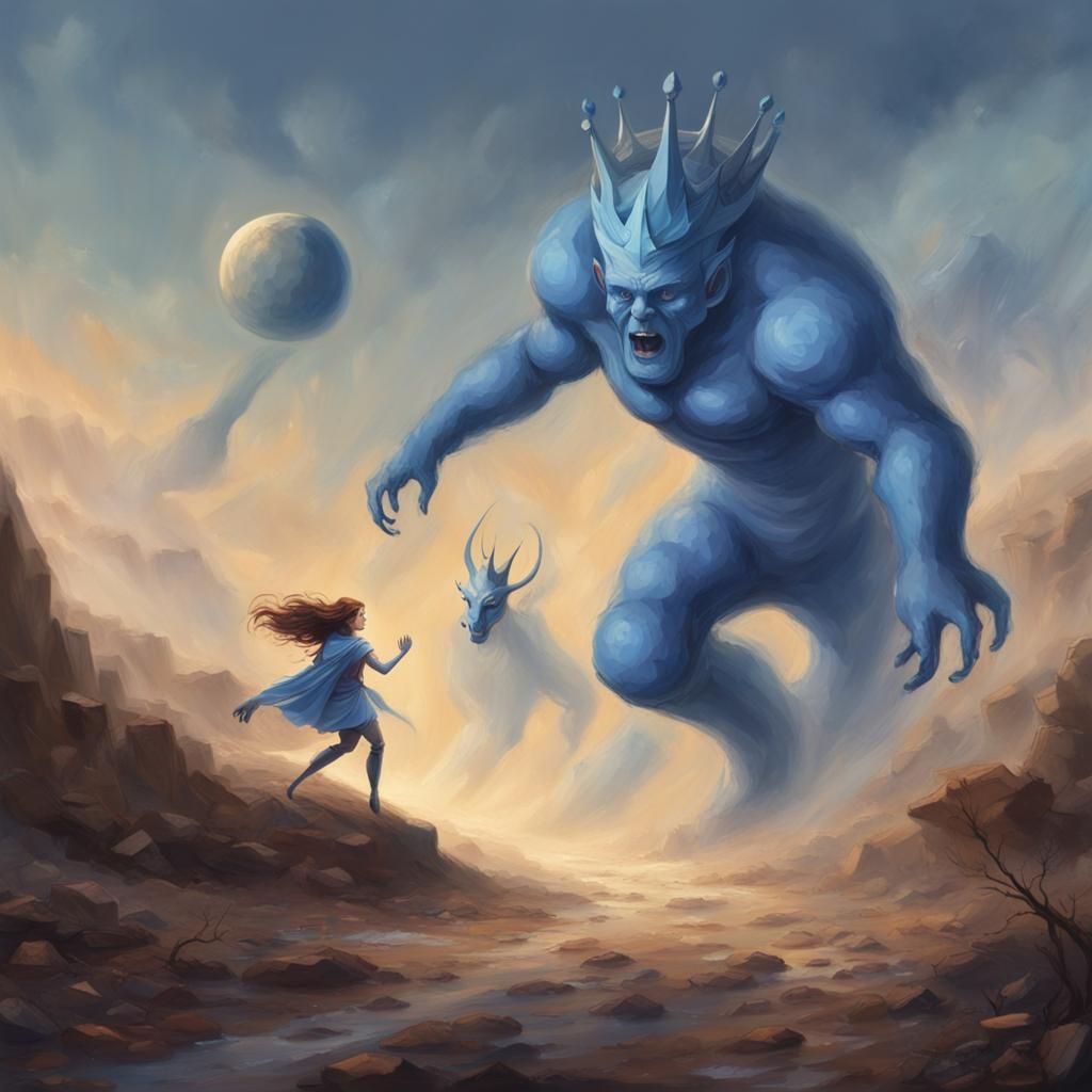 Queen's Escape from a Blue Giant at Dawn