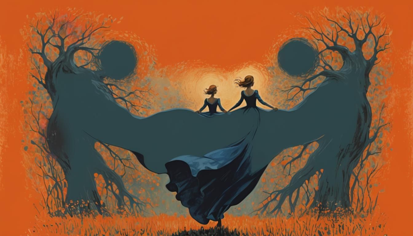 Surreal Woman in Dream Landscape Painting