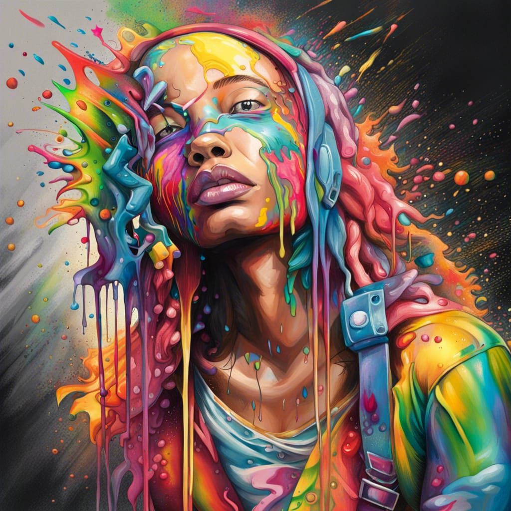 Rainbow Graffiti Street Art in Splash Style