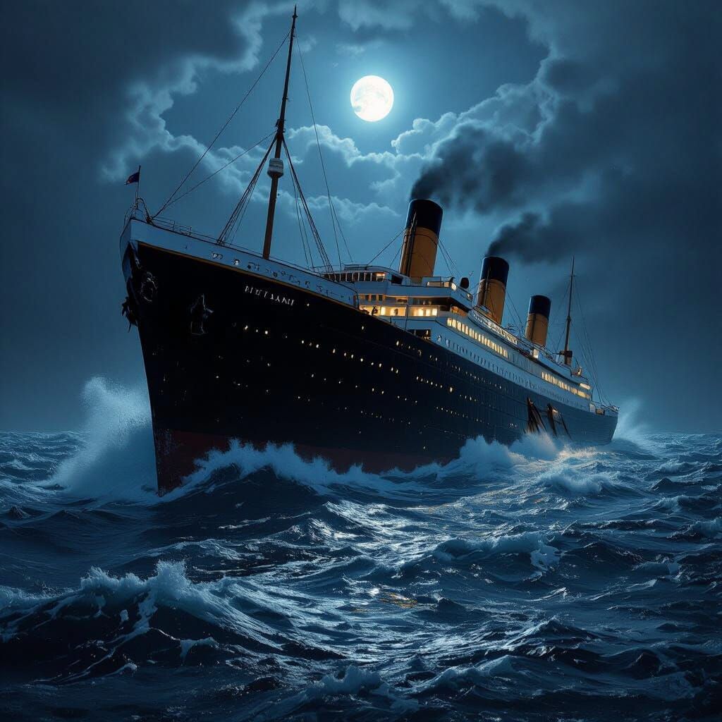 Titanic Sinks Dramatically Split in Icy Ocean