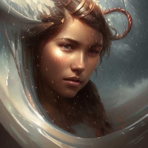 Detailed Corsair Ship in Stormy Seas