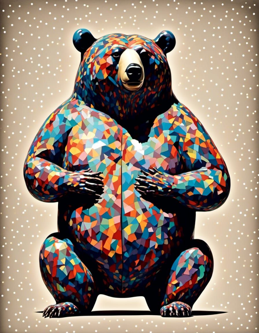 Obese Bear in Illuminated MRI Scan