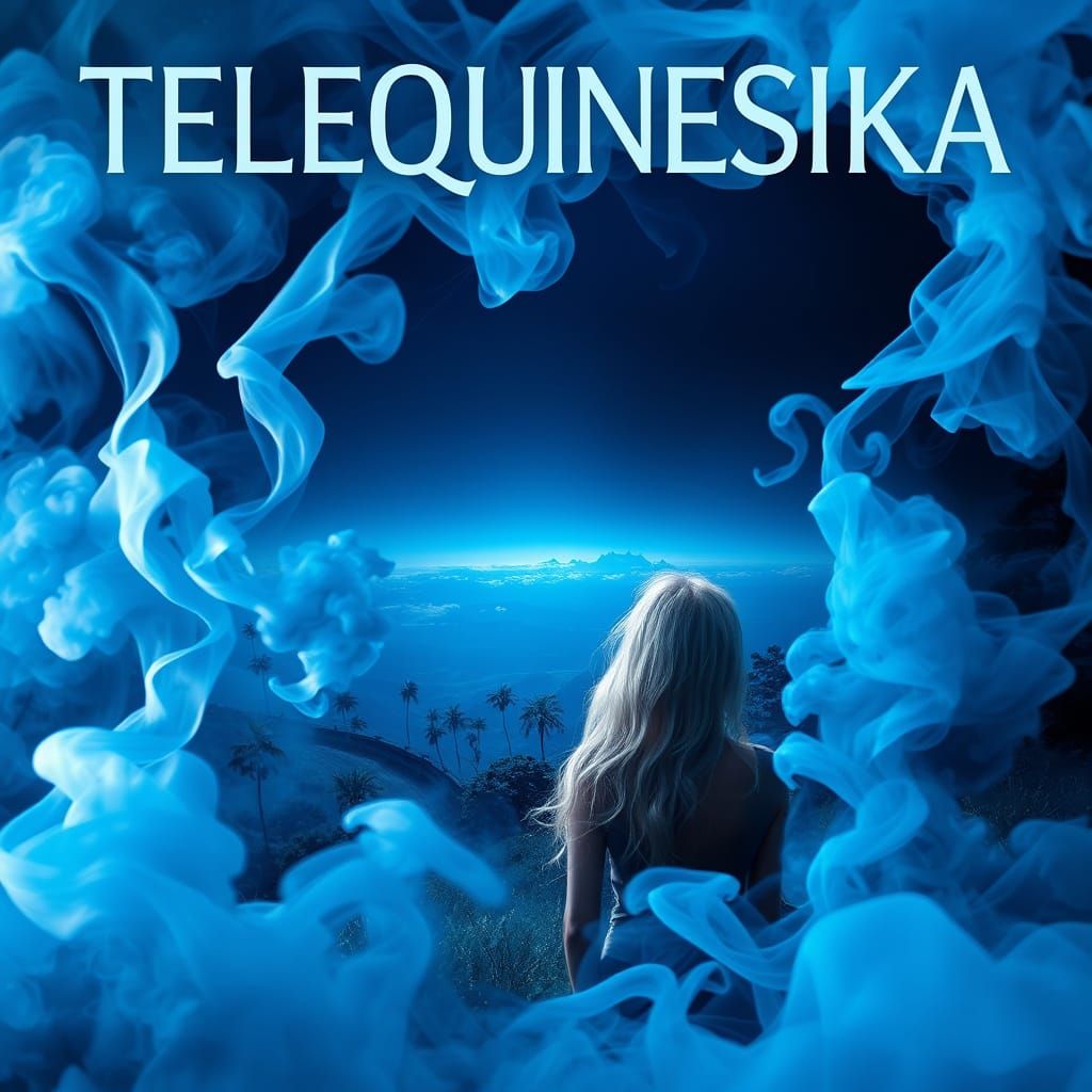 TELEQUINESIKA Album Art: Woman in Blue Smoke
