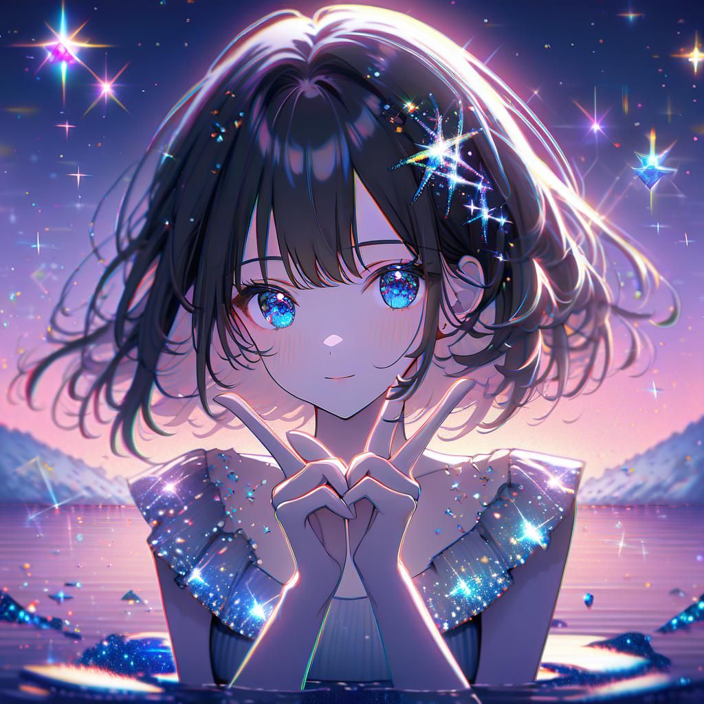 Anime Goddess in Soft Pastel Sunset