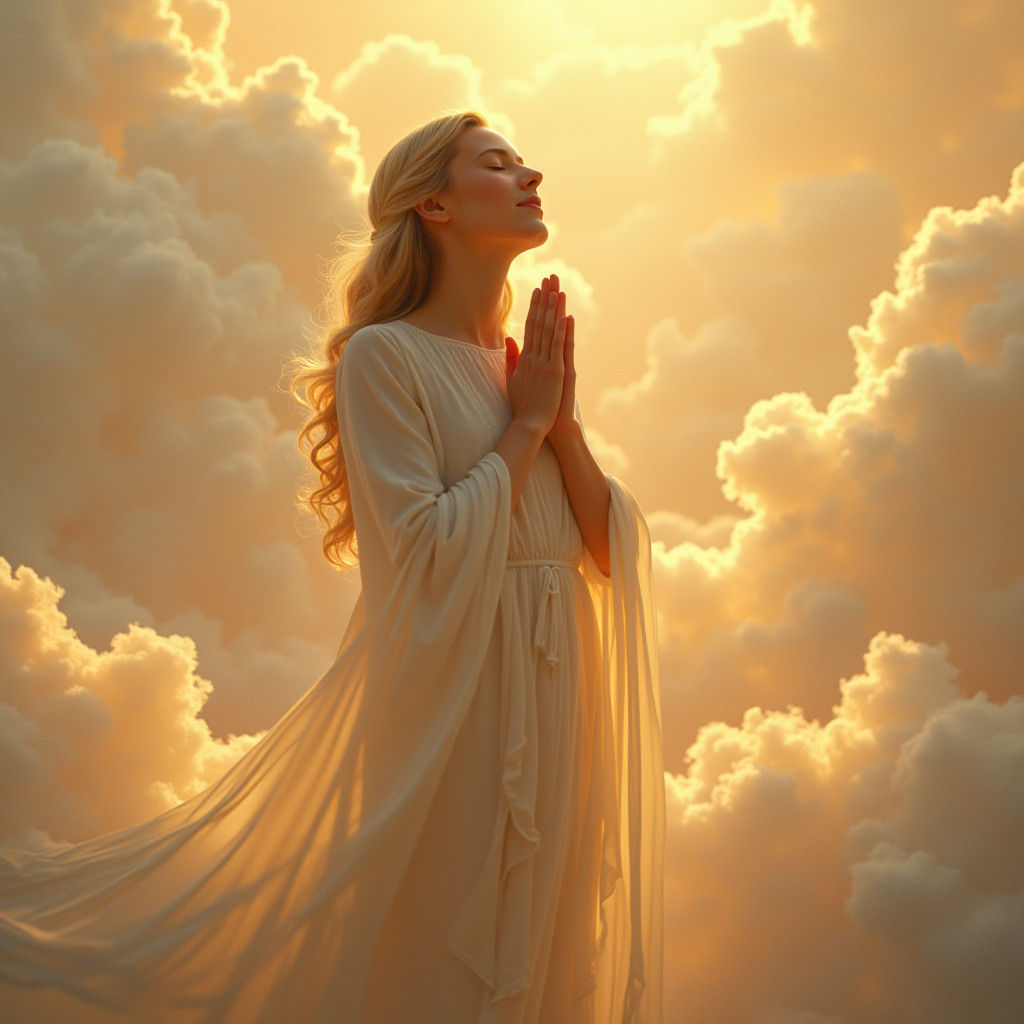Serene Woman in Golden Light: An Answered Prayer
