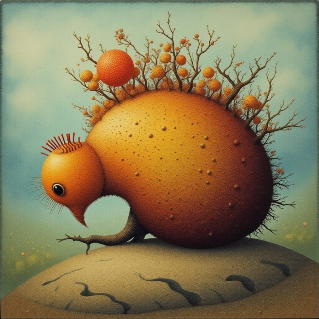 Surreal Solitary Tree Under a Vibrant Sky