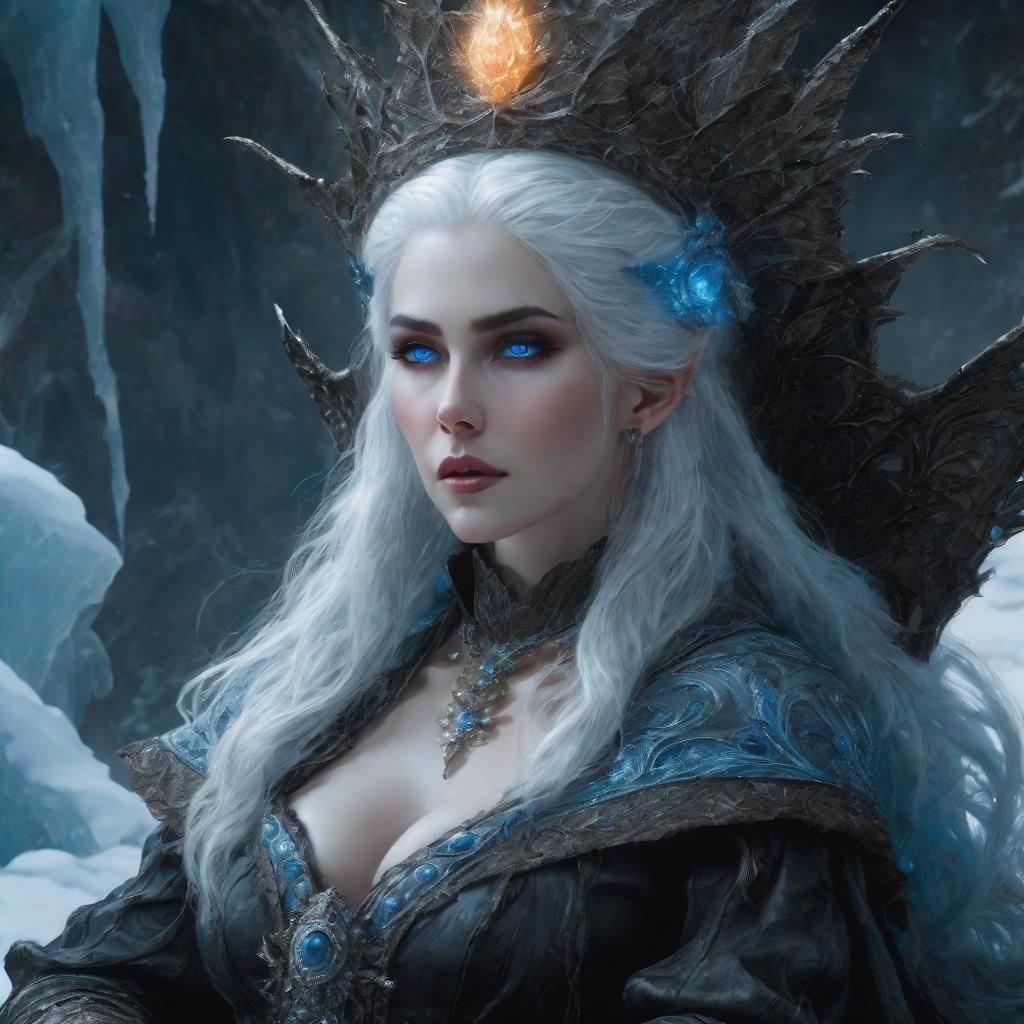 Icy Witch Queen on Frozen Throne