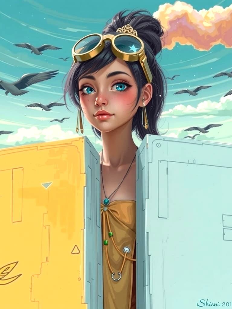 Colorful Anime Girl in Graffiti Street Art Style