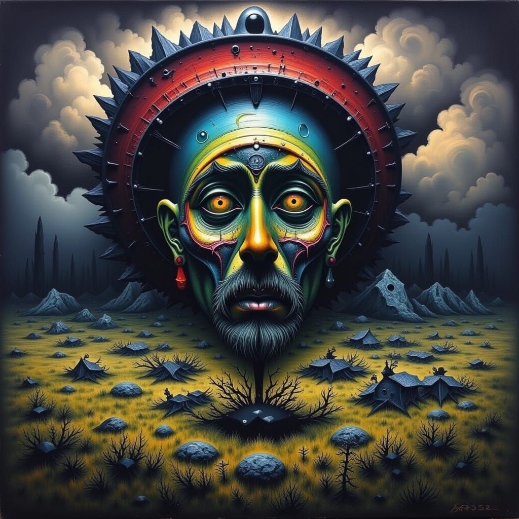 Surreal Eye in Dreamlike Alien Landscape