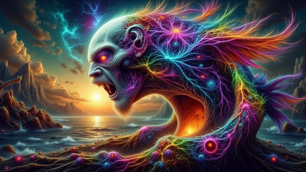 X-Ray Anatomy Figure Hatching on Floating Island