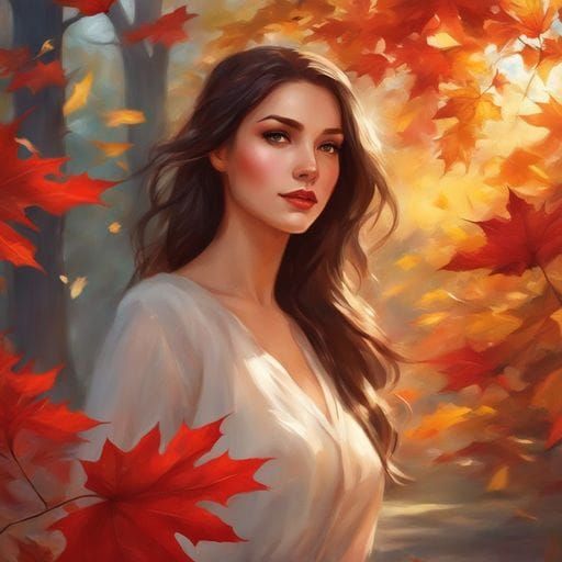 Canadian Student in Autumn Park, Royo Style