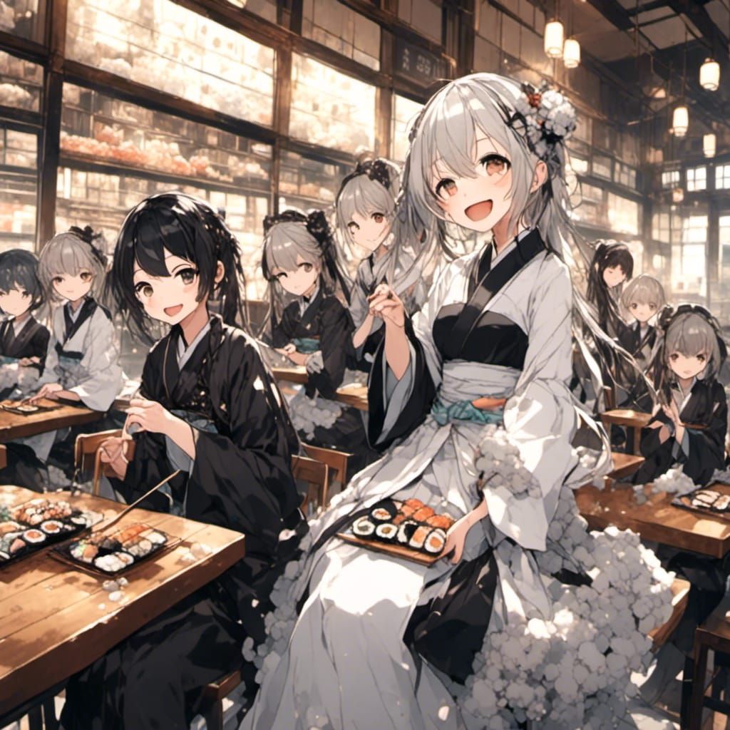 Dancing Sushi Rolls in Tokyo Restaurant