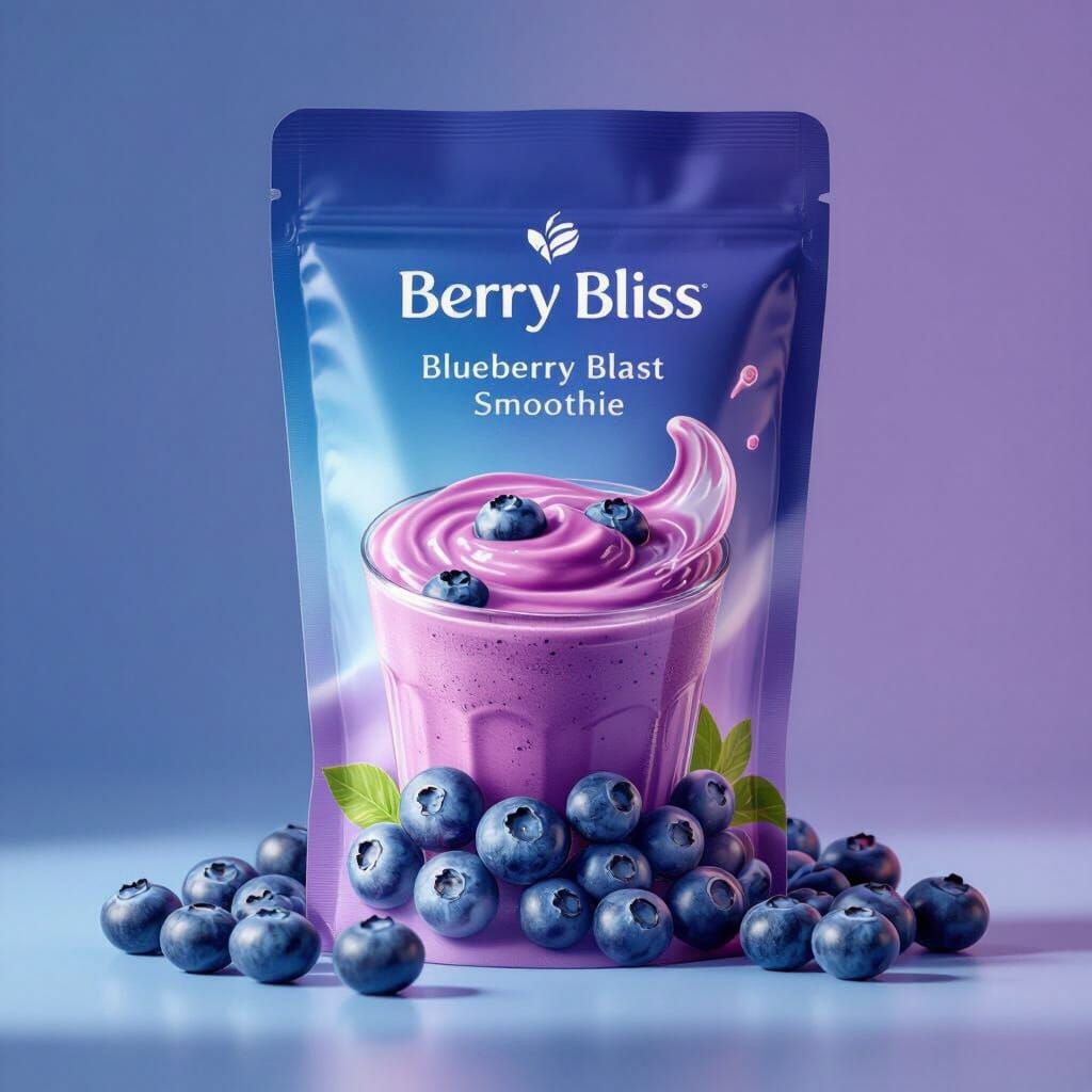Sleek Blueberry Smoothie Packet Design