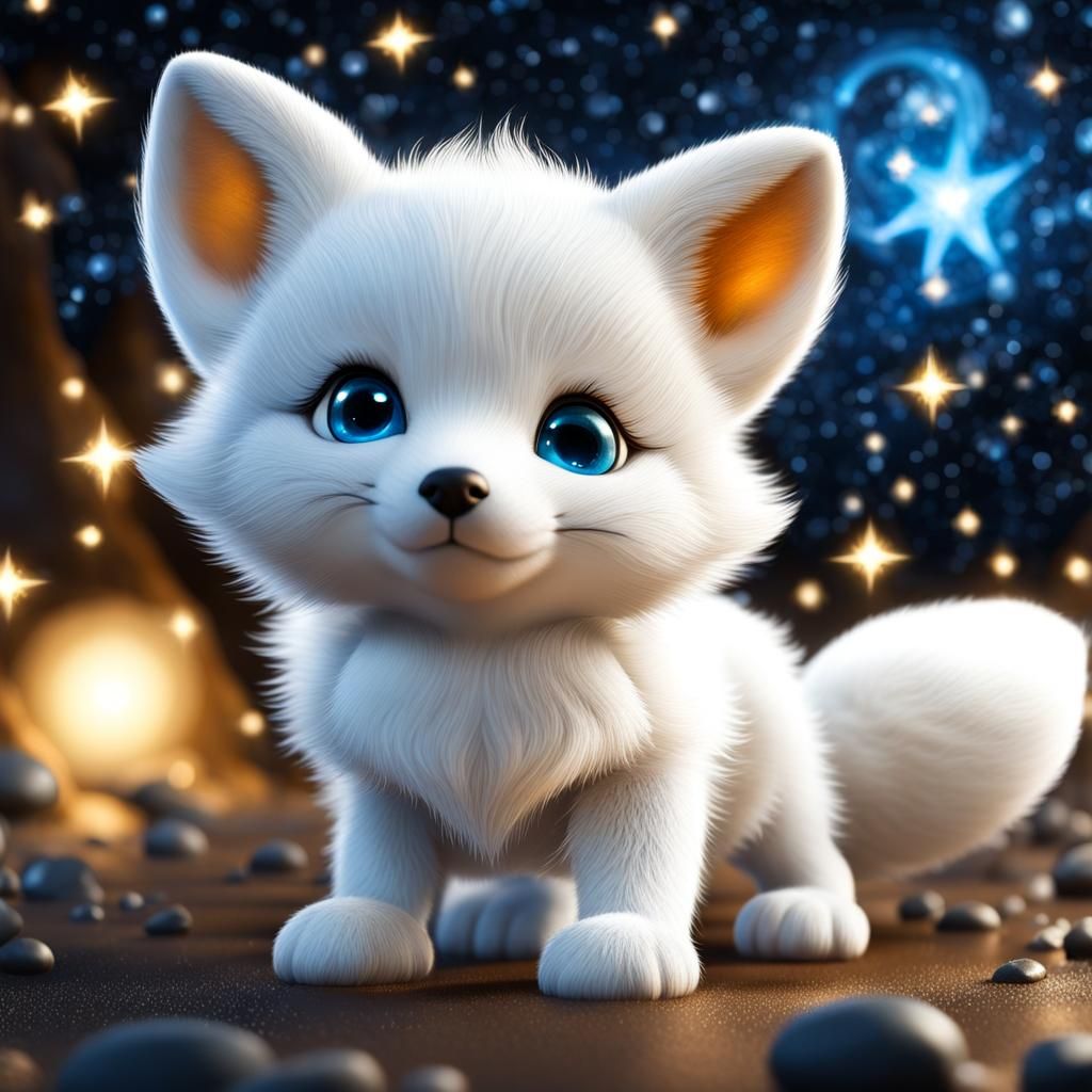 Tzoly, the white baby fox